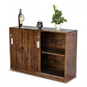 Vitrine à portes coulissantes KTB68177 au design moderne, 120x37x80cm, en bois de caoutchouc - Product Image 1