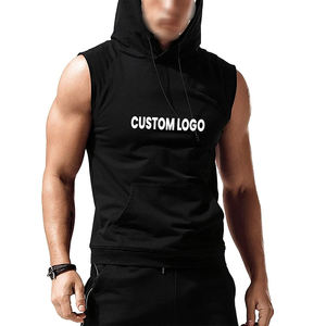 Men <b>Sleeveless</b> <b>Hoodies</b> Hip Hop Street Wear Casual Fashion Hooded Collar Autumn Winter Wear <b>Sleeveless</b> <b>Hoodies</b> - Product Image 1