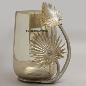 Portavelas de moda de Metal y vidrio elegante hormigón dorado único tarro de vela decoración de Hotel diseño real portavelas - Product Image 1