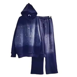 Haute qualité nouveau personnalisé unisexe strass à capuche pantalon hommes strass survêtement jeunes ensembles Design mode Streetwear - Product Image 2