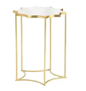 Mesa auxiliar de sofá de nuevo diseño con forma personalizada decorativa hecha a mano con mesa auxiliar superior de mármol, mesa de centro de Metal, muebles para el hogar - Product Image 1