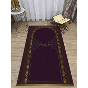 <b>Burgundy</b> Muslim Prayer <b>Rug</b>: Soft Islamic Ramadan Gift,Nonwoven Thin <b>Rug</b> - Product Image 3