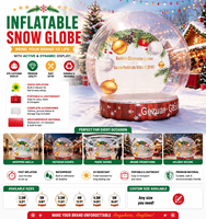 Boule à neige gonflable taille humaine Photomaton fête d'anniversaire mariage décoration de noël Air Dome Ball Bubble House Trampoline