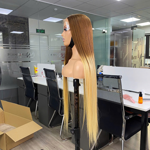 Lace Front <b>Long</b> <b>Wig</b> Natural Black Virgin Remy Hair with Bangs HD Transparent Cap 250% Density Vietnamese Hair Average Size - Product Image 6