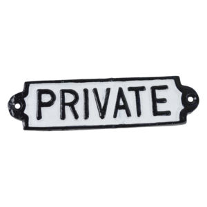 Plaque de porte en fonte style ancien, design rustique noir et blanc, décoration décorative en fonte - Product Image 2