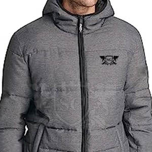 Wholesale Men's Plus Size <b>Puffer</b> <b>Jacket</b> Comfortable Hooded Leather Windbreaker Adults <b>Light</b> Fabric Material Made Pakistan Winter - Product Image 5