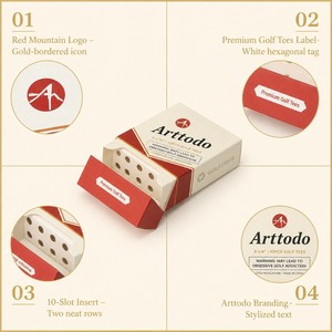 Caja <span class=keywords><strong>de</strong></span> Embalaje Personalizada para Tees <span class=keywords><strong>de</strong></span> Golf, Estilo Paquete <span class=keywords><strong>de</strong></span> Cigarrillos, con Tapa Abatible, Organizador <span class=keywords><strong>de</strong></span> Tees <span class=keywords><strong>de</strong></span> 10 Ranuras, Tees <span class=keywords><strong>de</strong></span> Golf Premium, Promoción Minorista, OEM, MOQ <span class=keywords><strong>de</strong></span> 100 Piezas - Product Image 3