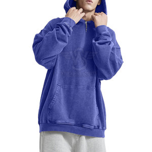 Men's Oversized Washed Hoodie Solid Color Fleece Casual Hooded <b>Sweatshirt</b> Regular Fit Autumn Style Acid Wash Hoodies - Product Image 5
