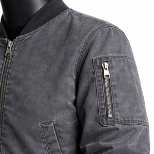 Blouson Bomber Personnalisé pour Homme – Blouson Vintage Délavé Léger Coupe-Vent Zippé Décontracté Style Urbain Streetwear - Product Image 4