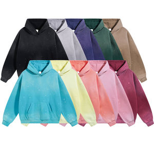 Oversized Distressed Hoodie High Quality Fleece Cotton No <b>String</b> Heavyweight Sweatpants and Hoodie Set Streetwear Custom Hoodies - Product Image 1
