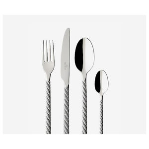 Vente en gros d'usine de couverts de luxe à manche en métal ensemble de couverts décoratifs ronds polis miroir argenté - Product Image 4