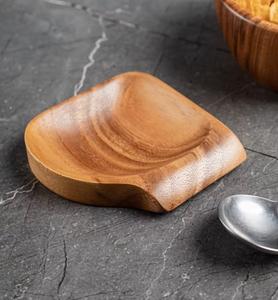 Bandeja de descanso para soporte de cuchara de madera de acacia para cocina, soporte para utensilios de cocina de madera natural para estufa o encimera - Product Image 5