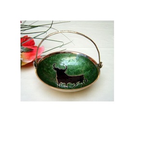 Bol artisanal en aluminium avec finition émaillée, pour servir des fruits, pour la maison, la restauration, la vaisselle, bol de service - Product Image 3