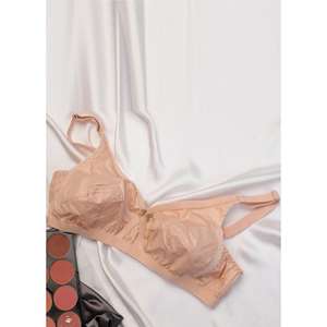 Soutien-gorge croisé non rembourré en coton Maroon Lotus sans armatures - Product Image 5