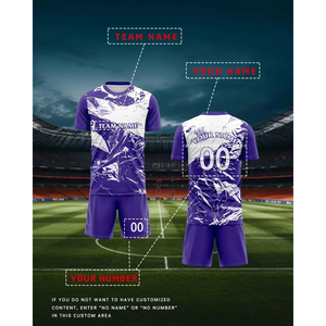 Vente en gros de maillots de football américain pour adultes Tops Coupe automatisée avec maillot de football américain au design violet et blanc - Product Image 3