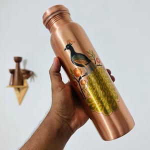 ขวดทองแดงบริสุทธิ์แท้สำหรับการดีท็อกซ์เพื่อสุขภาพแบบอายุรเวทสร้างภูมิคุ้มกันการเล่นฟิตเนสโยคะยิมโรงเรียนการเดินทางและให้ความชุ่มชื้นตามธรรมชาติ - Product Image 6