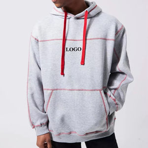 Wholesale Breathable Regular Fit <b>Hoodie</b> for Men Contrast <b>Stitching</b> Custom Logo Basic Cotton Blended Front Logo Over-sized Fit - Product Image 5