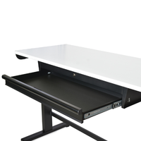 Bureau debout convertible CSPS de qualité supérieure, hauteur réglable, matériaux métalliques et en bois, design moderne pour l'école et le gaming, 80-124 cm, garantie 2 ans