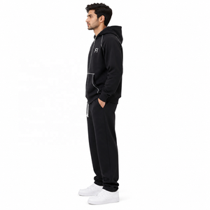 Sudadera con capucha para hombre, con cremallera, de algodón y forro polar, estilo casual urbano, corte regular, con bolsillo frontal, proveedor ODM OEM al por mayor - Product Image 4