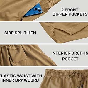 กางเกงขาสั้นคาร์โก้แนววินเทจสำหรับผู้ชายกางเกงเอวยางยืดปิดขนาด XS ผ้าเนื้อละเอียดตามสั่งพิมพ์โลโก้ได้ตามต้องการ - Product Image 4