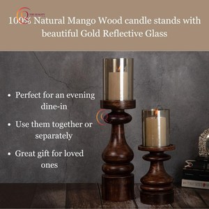 High Quality <b>Candle</b> Stick <b>Holder</b> Best For <b>Candle</b> Light <b>Dinner</b> Wooden Made Wedding Tabletop Handmade Set Of 2 Unique <b>Candle</b> Jar - Product Image 3