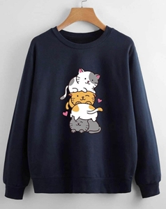 Custom Men's Winter Casual Embroidered Long-Sleeved Crew Neck Pullover 100% Cotton Loose Fit - Product Image 1