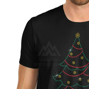 Hot Selling Custom Logo Men Rhinestone T-Shirts Latest Design Breathable Men Rhinestone T-Shirts - Product Image 4