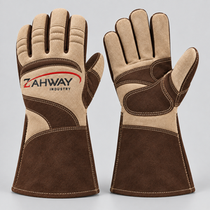 Gants de travail en cuir, longueur poignet, durables, style décontracté pour l'extérieur, impression par transfert thermique, gants de soudage de haute qualité pour unisexe - Product Image 1