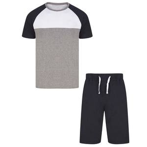 Ensemble t-shirt et short d'été en coton respirant de couleur contrastée Gym Fitness Vêtements pour hommes de taille plus Ensembles pour hommes Style High Street - Product Image 1