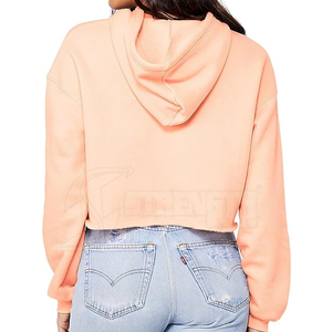 เสื้อครอปมีฮู้ดสำหรับผู้หญิงเสื้อครอปมีฮู้ดสีพื้นเสื้อครอปแขนสั้นลำลองสำหรับฤดูหนาวกำหนดได้เอง2024 - Product Image 2