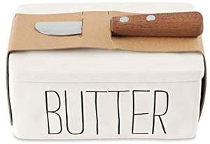 Plat à beurre de forme carrée fait à la main en acier inoxydable fromage sert des plats couleur blanche avec porte-couteau accessoires de cuisine - Product Image 5