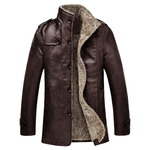 Offre Spéciale nouveaux hommes Vintage vestes en cuir moto mâle motard PU manteaux mode vêtements d'extérieur faux cuir veste épaissir plus chaud - Product Image 1