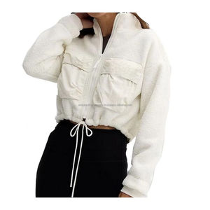 Chaqueta Bomber Sherpa para Mujer, Color Personalizado, Superventas 2025, Cálida, de Forro Polar, Informal, Holgada, con Cuello Alto, Tejida para Otoño - Product Image 4