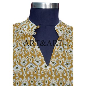 Robe midi bohème vintage en coton imprimé numérique floral pour femmes, fabriquée à la main en Inde, antistatique, personnalisable, taille naturelle - Product Image 6