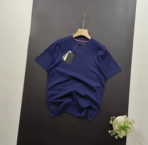 Camiseta de Verano Casual para Hombre, 100% Algodón, Manga Corta, Corte Holgado, Color Sólido Simple, Logotipo Bordado, Camisetas Tejidas - Product Image 5