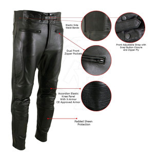 กางเกงหนังสำหรับผู้ชายกางเกงหนังดีไซน์ไม่เหมือนใครพร้อมโลโก้ตามสั่ง - Product Image 2