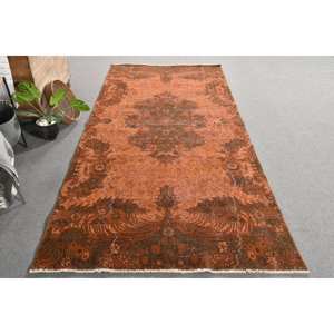 Tapis turc vintage 4.9 X 10.4ft marron Patchwork Design laine écologique Latex plat tissage Technique pour les décorations de salon - Product Image 4