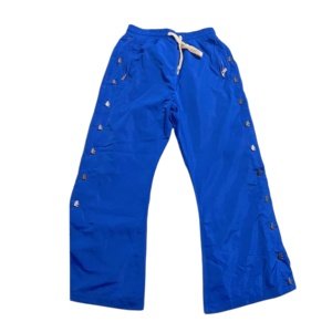 Pantalon de survêtement en nylon léger sur mesure, coupe large, imperméable, évasé, avec cordon de serrage élastique, style coupe-vent - Product Image 1