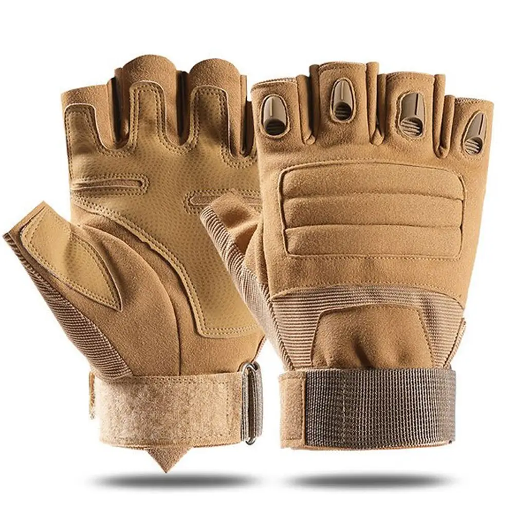 Men's Top Class Soft Leather Half Finger Motorbike Gloves Anti-sweat Men Women Half Finger Gloves