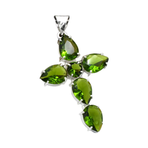 จี้สร้อยคอแฟชั่นสำหรับปาร์ตี้คริสเตียนวินเทจอัญมณีคริสตัลรูปทรงเรขาคณิตอัญมณีเพอริโดขายส่งเครื่องประดับทองเหลืองราคาถูก - Product Image 1