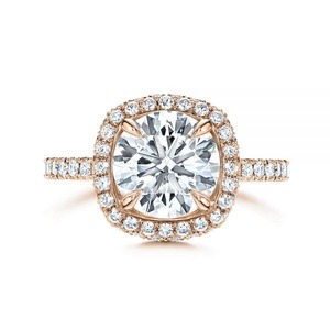 Moissanite Halo Engagement Ring High Quality VVS Clarity Round Cut Shape Wholesale Rings Jewelry Eternity Ladies Wedding Rings - Product Image 2
