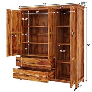 Armoire de chambre à coucher moderne en bois massif artisanal avec tiroirs pour hôtels et appartements par Java Wood Furniture - Product Image 5