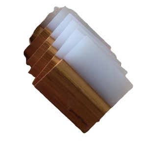 Posavasos de resina transparente negra y madera de mango 10X10 cm de 4 pulgadas para bebidas, suministros para Hotel y restaurante, Decoración de mesa única - Product Image 4