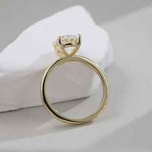 Anillo de diseñador de Plata de Ley 925 chapado en oro corte ovalado piedra preciosa de moissanita Original excelente calidad Ajuste de bisel GRA - Product Image 5