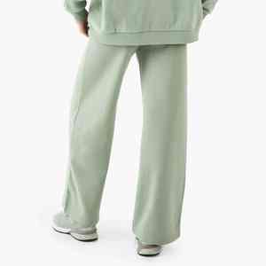 Wholesale Polyester/Cotton Straight Sweatpants for Women Custom DTF Printed <b>Lace</b> Flat Logo Breathable Streetwear Wide Leg Winter - Product Image 6