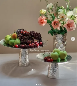 Bol en métal argenté et doré Thème floral pour fruits et ornement Bol en métal pour décoration de table et de salon Bol décoratif en métal - Product Image 5