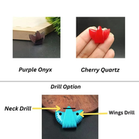 Pierres précieuses de haute qualité sculptées à la main en forme d'aigle, à dos plat, polies, pour la fabrication de bijoux, gemmes mélangées, effet de couleur bleu feu
