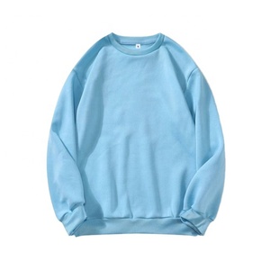 La mejor venta de hombres 100% algodón 2400gsm cuello redondo sudadera patrón sólido liso teñido para otoño - Product Image 5