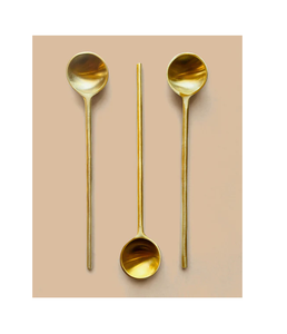 Charming Brass Spoon 4-<b>Piece</b> <b>Set</b> with Sea Shell Design Gold Plated Mirror Polish Eco-Friendly for Dinnerware & Giveaways - Product Image 4