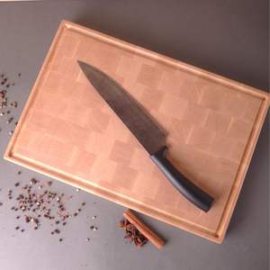 La artesanía atemporal satisface las necesidades de la cocina moderna Tabla de cortar de madera natural con acabado superior y antibacteriano - Product Image 6